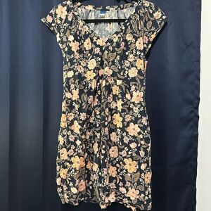 Old Navy Navy Blue Floral Mini Dress